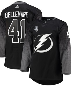 Tampa Bay Lightning Pierre-Edouard Bellemare 41 alternate 2022 Stanley Cup Final Breakaway Men Jersey - black