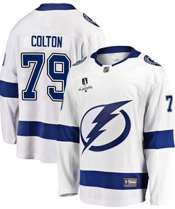 Tampa Bay Lightning Ross Colton 79 Away 2022 Stanley Cup Playoffs Breakaway Men Jersey - White