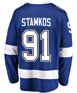 Tampa Bay Lightning Steven Stamkos 91 Home 2022 Stanley Cup Champions Breakaway Men Jersey - Blue