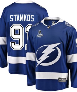 Tampa Bay Lightning Steven Stamkos 91 Home 2022 Stanley Cup Playoffs Breakaway Men Jersey - Blue