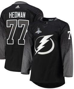 Tampa Bay Lightning Victor Hedman 77 Alternate 2022 Stanley Cup Champions Breakaway Men Jersey - Black