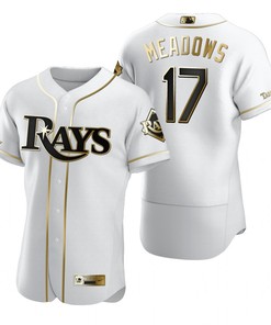 Tampa Bay Rays #17 Austin Meadows Mlb Golden Brandedition White Jersey Gift For Rays Fans