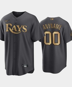 Tampa Bay Rays Custom 00 2022-23 All-Star Game AL Charcoal Jersey