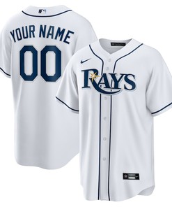 Tampa Bay Rays Home Custom Men Jersey - White