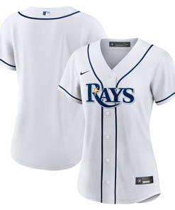 Tampa Bay Rays Womens Home Blank Replica Jersey - White Mlb
