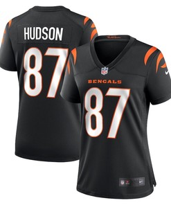 Tanner Hudson 87 Cincinnati Bengals Women's Home Game Player Jersey - Black