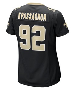 Tanoh Kpassagnon 92 New Orleans Saints Women's Game Player Jersey - Black