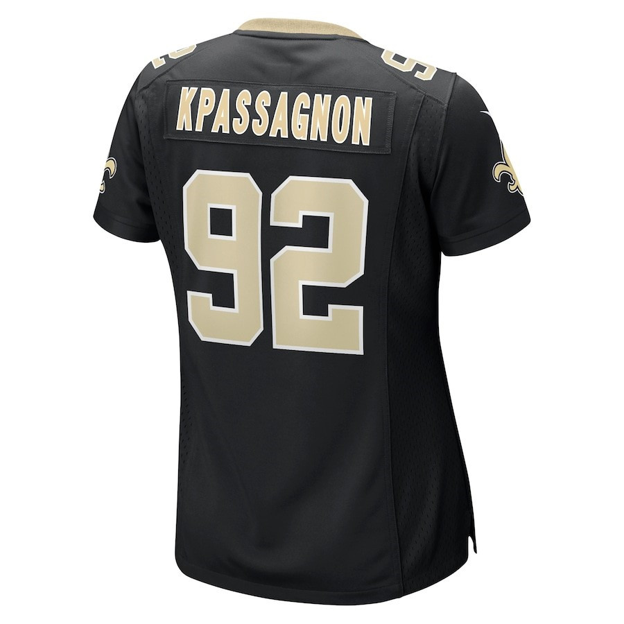 Tanoh Kpassagnon 92 New Orleans Saints Women's Game Player Jersey - Black