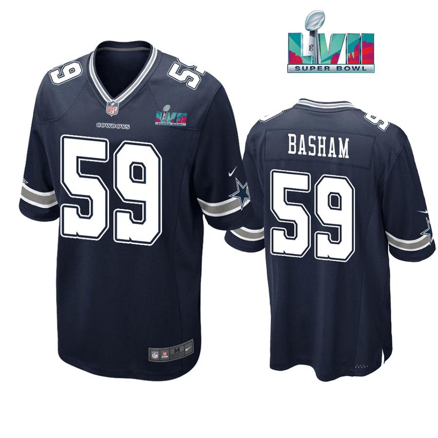 Tarell Basham 59 Dallas Cowboys Super Bowl LVII Super Bowl LVII Navy Men Game Jersey