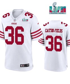Tariq Castro Fields 36 San Francisco 49Ers Super Bowl LVII White Men Game Jersey