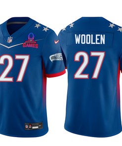 Tariq Woolen 27 Seahawks Pro Bowl 2023 Patch Men Jersey - Blue