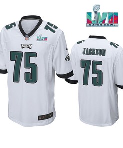 Tarron Jackson 75 Philadelphia Eagles Super Bowl LVII Game Player Men Jersey - White
