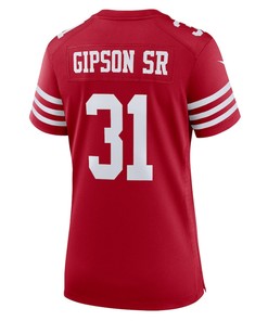 Tashaun Gipson Sr. 31 San Francisco 49ers Women's Home Game Player Jersey - Scarlet