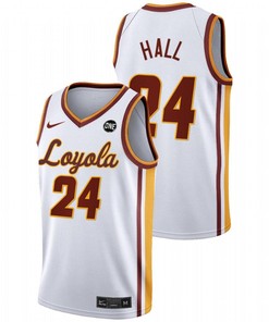Tate Hall 24 White Loyola Ramblers 2022 College Basketball MVC Championship Jersey