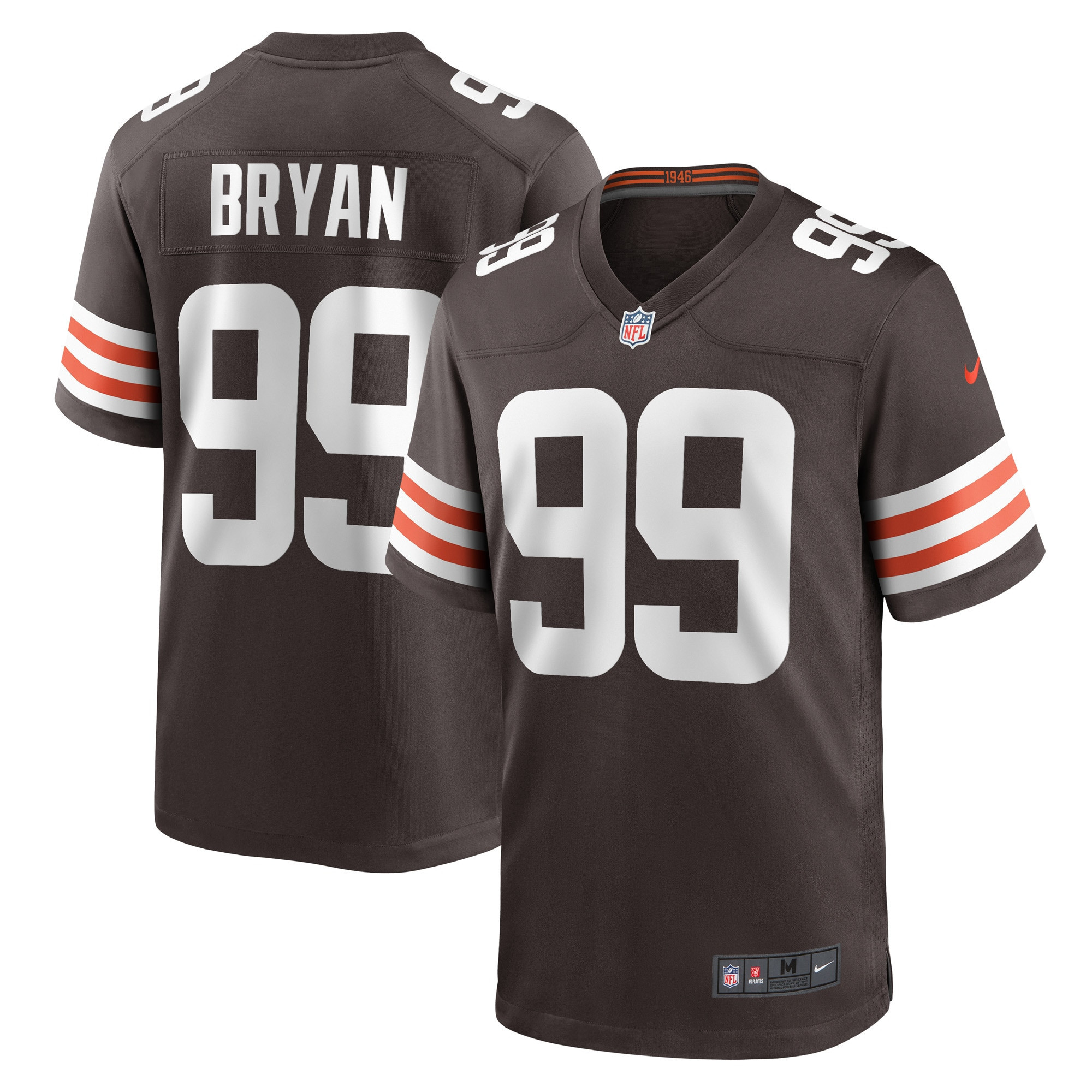 Taven Bryan Cleveland Browns Game Jersey - Brown Nfl