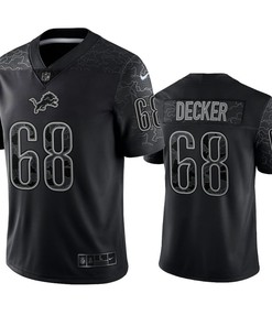 Taylor Decker 68 Detroit Lions Black Reflective Limited Jersey - Men