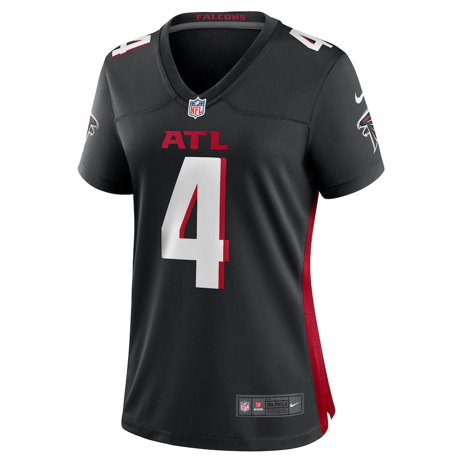 Taylor Heinicke 4 Atlanta Falcons Women's Game Player Jersey - Black