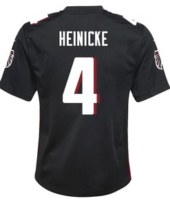 Taylor Heinicke 4 Atlanta Falcons Youth Game Jersey - Black