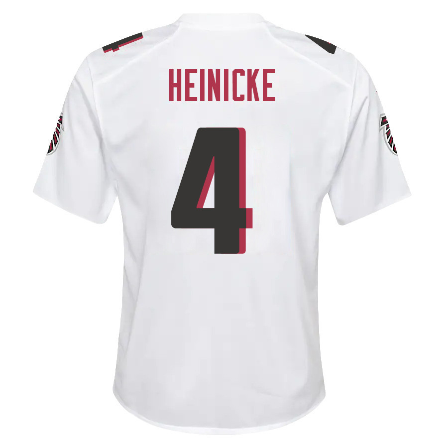 Taylor Heinicke 4 Atlanta Falcons Youth Game Jersey - White