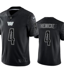 Taylor Heinicke 4 Washington Commanders Black Reflective Limited Jersey - Men