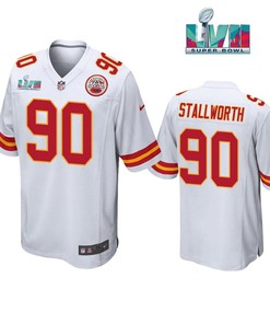 Taylor Stallworth 90 Kansas City Chiefs Super Bowl LVII White Men Game Jersey