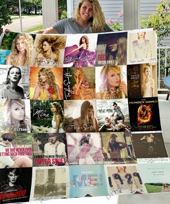 Taylor Swift Collage Album Covers Blanket Gift For Swfities