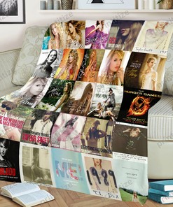 Taylor Swift Collage Album Covers Blanket Gift For Swfities