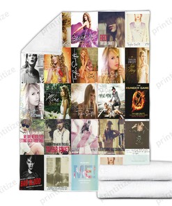 Taylor Swift Collage Album Covers Blanket Gift For Swfities