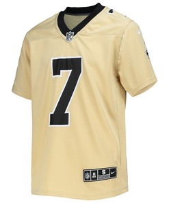 Taysom Hill 7 New Orleans Saints Youth Inverted Team Game Jersey - Gold