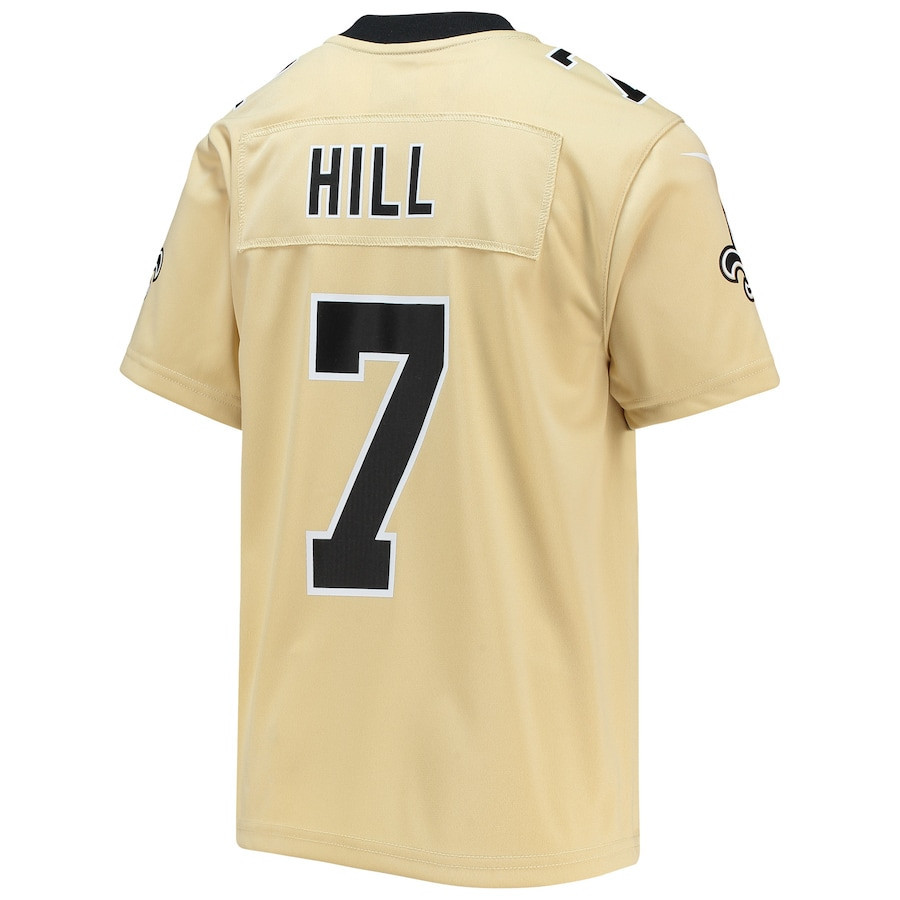 Taysom Hill 7 New Orleans Saints Youth Inverted Team Game Jersey - Gold