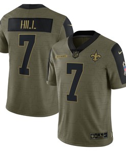 Taysom Hill New Orleans Saints 2021 Salute To Service Limited Player Jersey - Olive Nfl