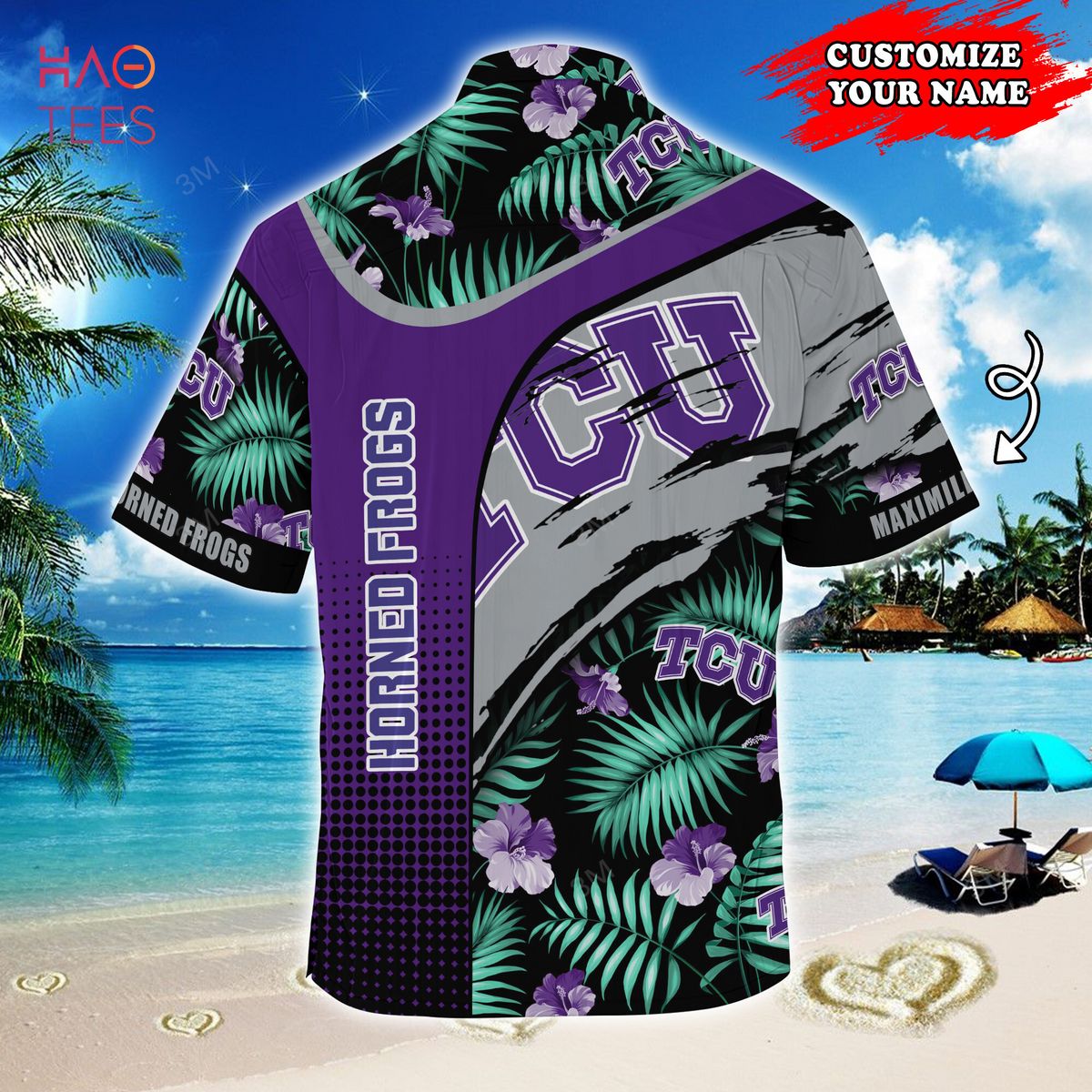 Tcu Horned Frogs Customized Summer Hawaiian Shirt, With Tropical Pattern for Fans