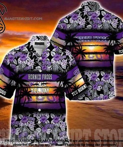 Tcu Horned Frogs Hibiscus Pattern for Sports Fan Summer Beach Hawaiian Shirt
