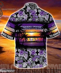 Tcu Horned Frogs Hibiscus Pattern for Sports Fan Summer Beach Hawaiian Shirt
