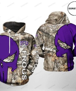 Tcu Horned Frogs NCAA Camo Veteran Hunting 3D Hoodie