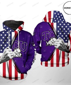 Tcu Horned Frogs NCAA US Flag 3D Hoodie