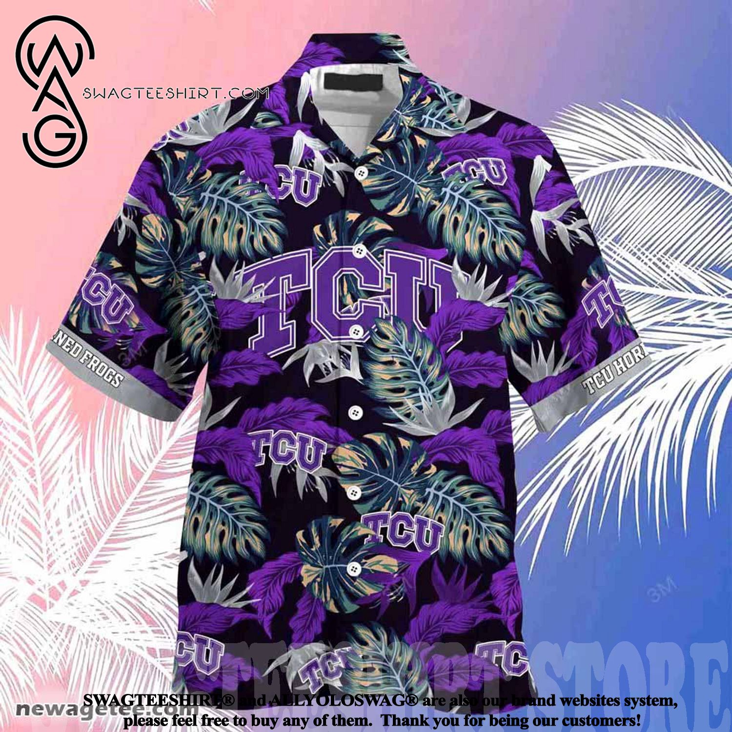 Tcu Horned Frogs Stress Blessed Obsessed Summer Beach Hawaiian Shirt