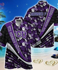 Tcu Horned Frogs Summer Hawaiian Shirt, With Tropical Flower Pattern for Fans