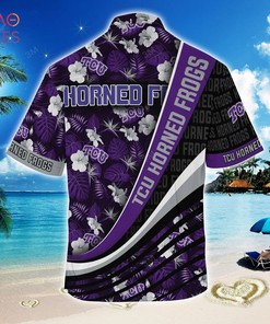 Tcu Horned Frogs Summer Hawaiian Shirt, With Tropical Flower Pattern for Fans