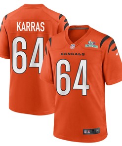 Ted Karras 64 Cincinnati Bengals Super Bowl LVII Champions Men Alternate Game Jersey - Orange