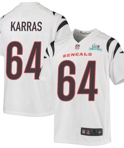 Ted Karras 64 Cincinnati Bengals Super Bowl LVII Champions Youth Game Jersey - White