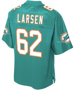 Ted Larsen Miami Dolphins Nfl Pro Line Team Player Jersey - Aqua