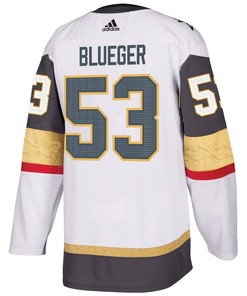 Teddy Blueger 53 Vegas Golden Knights Stanley Cup 2023 Champions Patch Away Breakaway Men Jersey - White