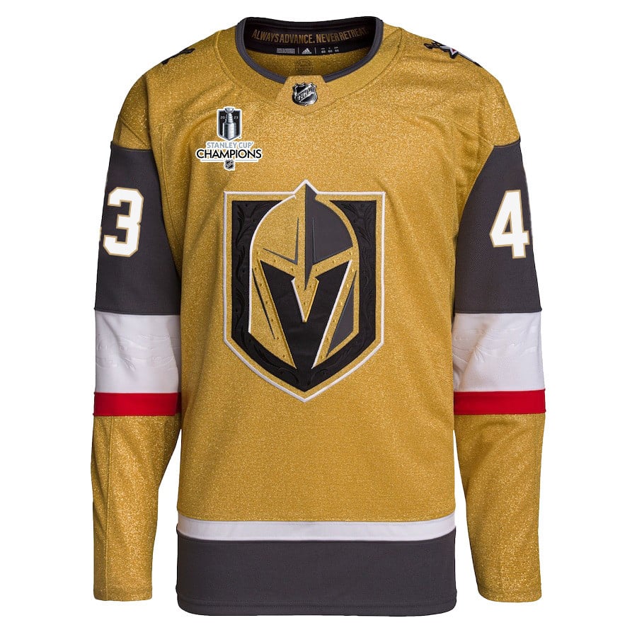Teddy Blueger 53 Vegas Golden Knights Stanley Cup 2023 Champions Patch Home Breakaway Men Jersey - Gold