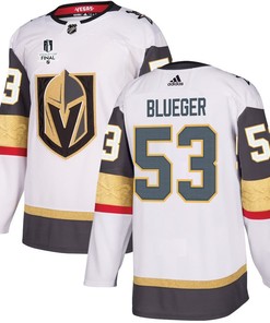 Teddy Blueger 53 Vegas Golden Knights Stanley Cup 2023 Final Patch Away Breakaway Men Jersey - White