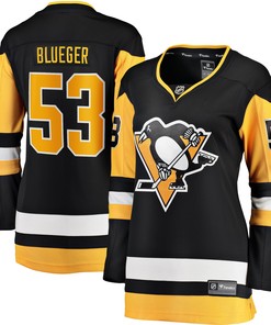 Teddy Blueger Pittsburgh Penguins Fanatics Branded Womens Home Breakaway Player Jersey - Black Nhl