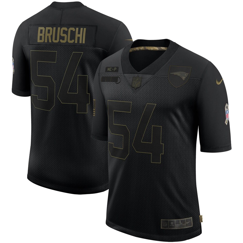 Tedy Bruschi New England Patriots 2020 Salute To Service Retired Limited Jersey - Black