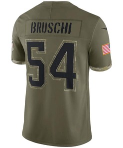 Tedy Bruschi New England Patriots 2022 Salute To Service Retired Player Limited Jersey - Olive