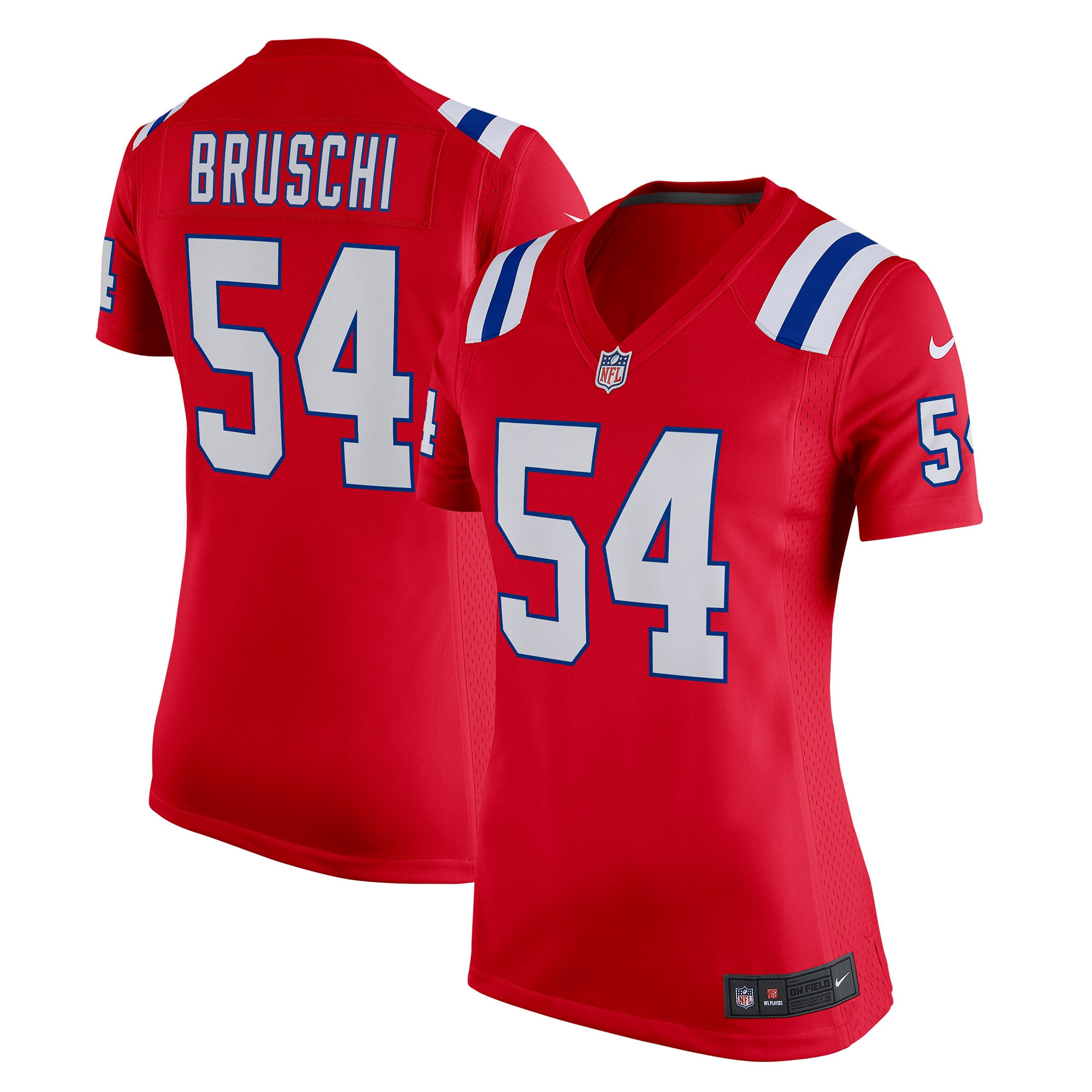 Tedy Bruschi New England Patriots Womens Retired Game Jersey - Red Nfl