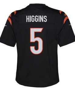 Tee Higgins 5 Cincinnati Bengals Youth Game Player Jersey - Black